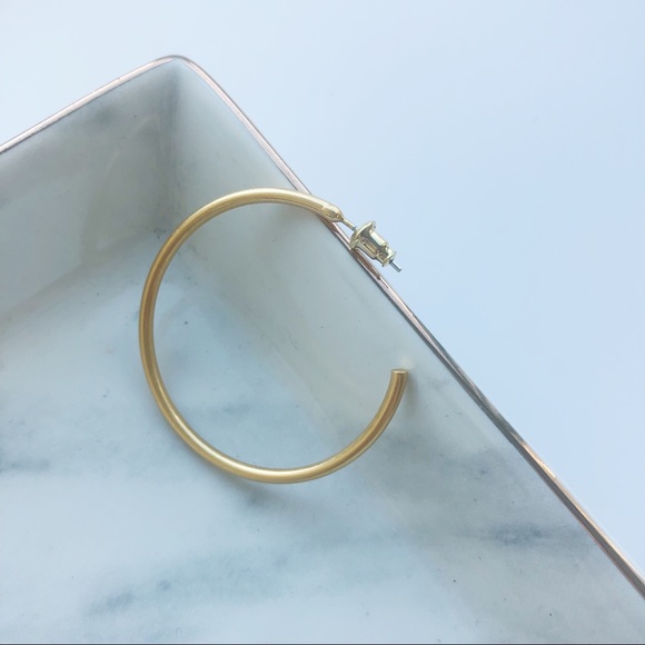 NWOT Madewell Medium Hoop Earrings Silver Posts - Picture 6 of 7